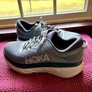 Hoka One One Bondi 7 Mens Size 11W Gray Running Shoes Sneakers